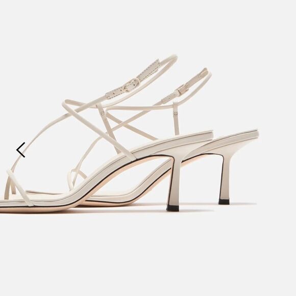 Studio Amelia Crossfront 70 Heels shoes white strappy wedding party Revolve 9 - Picture 3 of 16